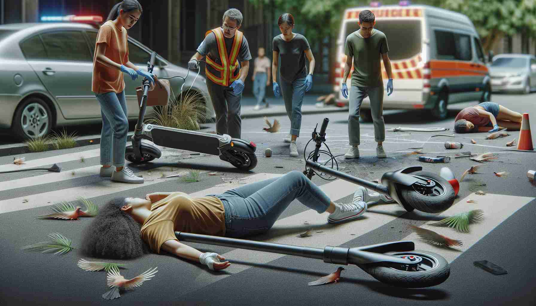 A shocking hit-and-run! Electric scooter rider fights for life.